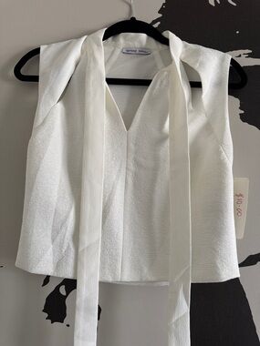 Zara Cream Tie-Neck Sleeveless Camisole